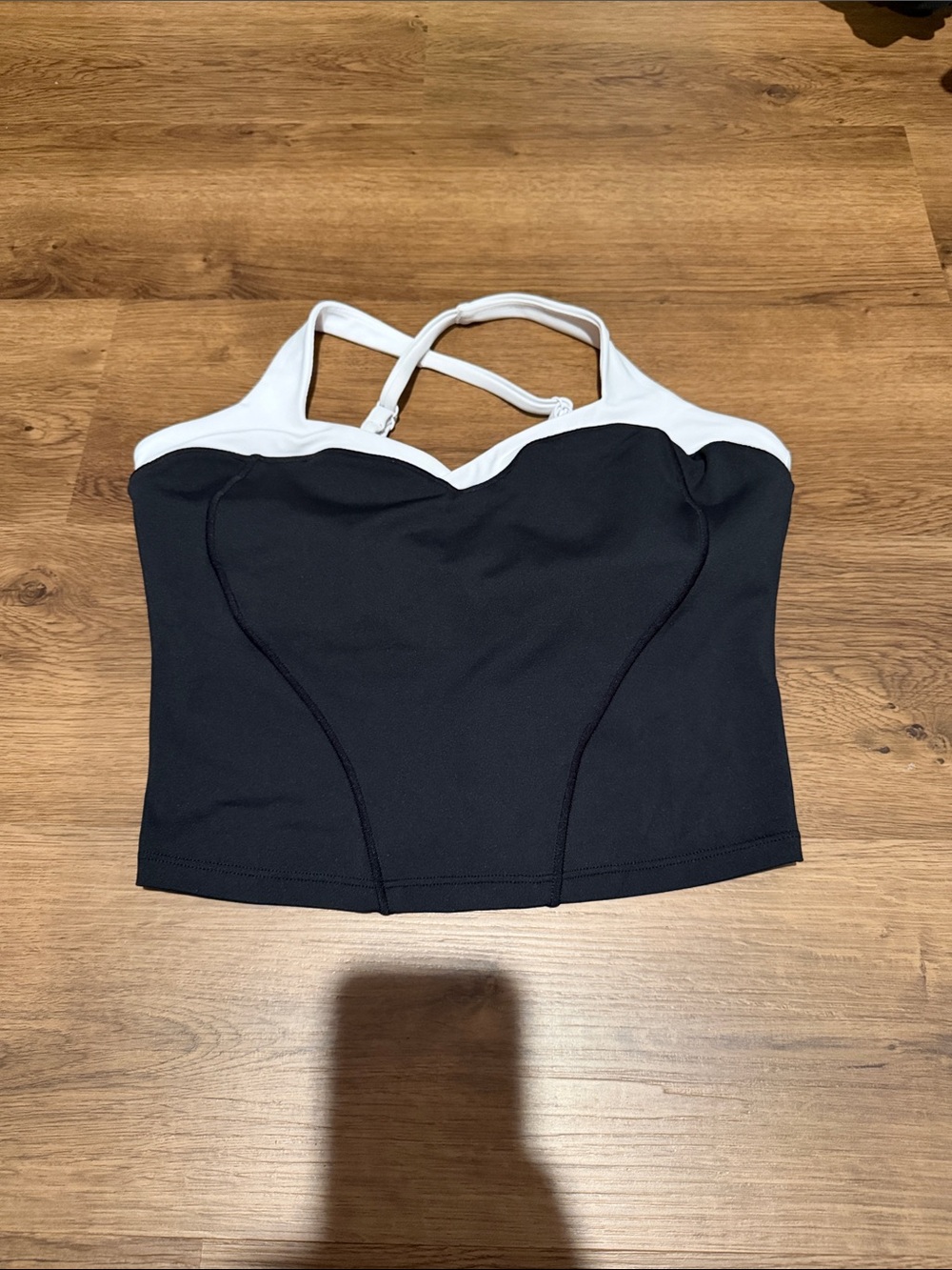 BuffBunny Black and White Cropped Strappy Tank